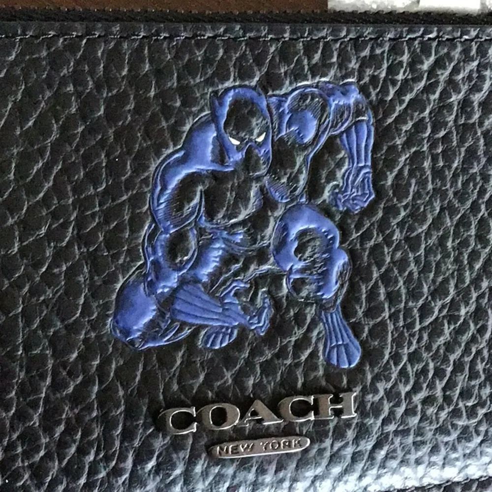 Coach Marvel Zip Card Case Black Panther